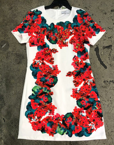 Red Floral Sequins Dress - Jae' Nichole's Fashion Salon