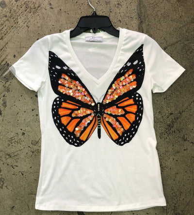 Sequined Butterfly Top - Jae' Nichole's Fashion Salon