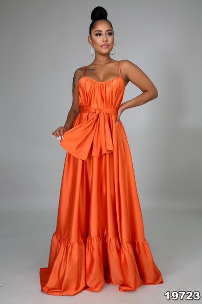 Flow Glow Orange Dress - Jae' Nichole's Fashion Salon